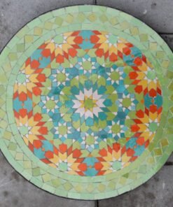 Handmade Round Moroccan Green craft Mosaic Patio Tiles Table