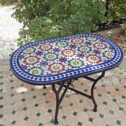 CUSTOMIZABLE Oval Mosaic Table - Crafts Mosaic Table - Mosaic Table Art - Mid Century Zellije Table - Handmade - GIFT