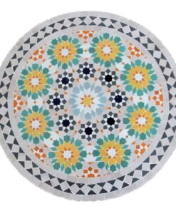 Mosaic Handmade Floral Tiles Patio Bistro Round Garden Table