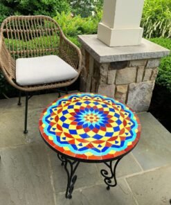 Mid Century Modern Mosaic Table - Crafts Mosaic Table - Mosaic Table Art - Mid Century Mosaic Table For