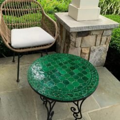 CUSTOMIZABLE Emerald Green Mosaic Table - Mosaic Table Art - Mid Century Mosaic Table