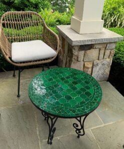 CUSTOMIZABLE Emerald Green Mosaic Table - Mosaic Table Art - Mid Century Mosaic Table