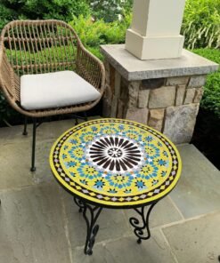 Green Pistachio Mosaic Table - Crafts Mosaic Table - Mosaic Table Art