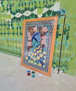 Peacock Hanging Wall Decor - Mosaic Wall Art - Piece By Piece ART Work - Made From +300 Tile - Handmade Mosaic Wall Mount ART - Wall Decor