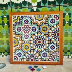 Zellije Mosaic Wall Decor - Mosaic Wall Art - Piece By Piece ART Work - Made From +300 Tiles - Handmade Mosaic Wall Mount ART - Wall Decor