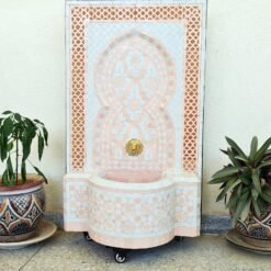 HUGE Rose Gold Garden Patio Rustic Outdoor Wall Water Fountain - Mosaic Art - Handmade Wall Fountain