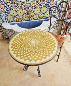 CUSTOMIZABLE Golden Mosaic Table - Crafts Mosaic Table - Mosaic Art - Mid Century Mosaic Table
