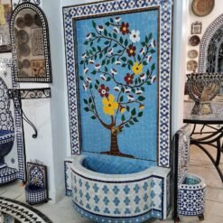 HUGE Garden Patio Rustic Outdoor Wall Water Fountain - Mosaic Artwork - Handmade Wall Fixable Fountain