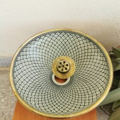 Brushed Brass RIM Ceramic Sink - CUSTOMIZABLE Brass And Ceramic Wash Basin wash - Ceramic Brushed Brass Vessel Sink