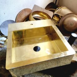 CUSTOMIZABLE Farmhouse Brass Sink, Up-front Solid Brass Sink, London Brass Sink