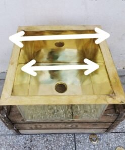 14"x 14" Undermount Unlacquered Brass Sink