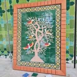 Birds On Engraved Tree Hanging Wall Decor - Mosaic Wall Art - Piece By Piece ART Work - + 300 Tiles - Handmade Wall Mount ART - Wall Decor