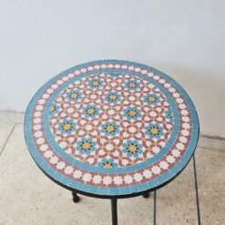 CUSTOMIZABLE Turquoise Mosaic Table - Mosaic Table Art - Mid Century Mosaic Table Outdoor & Indoor - Rustic Decor