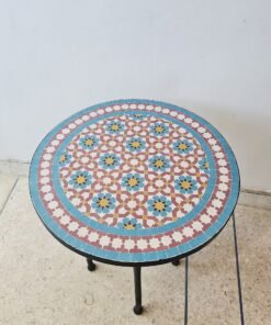 CUSTOMIZABLE Turquoise Mosaic Table - Mosaic Table Art - Mid Century Mosaic Table Outdoor & Indoor - Rustic Decor