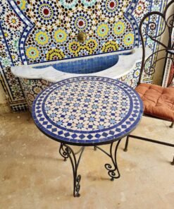 Handmade Outdoor Coffee Table - Complicated Mosaic Pattern Green Table - Bistro Table GIFT