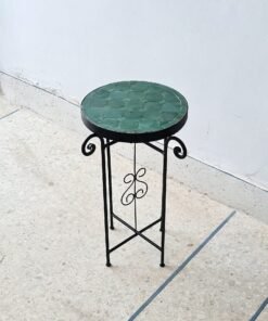 Emerald Green Mosaic Table - Crafts Mosaic Table - Mosaic Table Art - Mid Century Mosaic Table