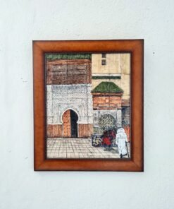 Ceramic handmade Painting Wall Decor - Ceramic Wall Art -Natural Colors ART Work - Handpainted Antique Wall Mount ART - Wall Decor