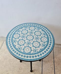 CUSTOMIZABLE Turquoise Mosaic Table - Mosaic Table Art - Mid Century Mosaic Table Outdoor & Indoor - Rustic Decor