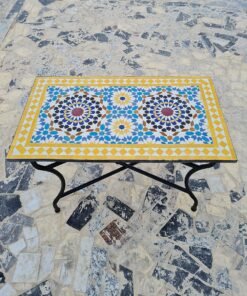CUSTOMIZABLE LowHigh Rectangular Mosaic Table - Crafts Mosaic Table - Mosaic Table Art - Mid Century Zellije Table -