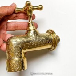 Unlacquered brass faucet , Wall mounted bathroom faucet ,wall mount brass faucet , wall bathroom vanity faucet, brass handle , garden faucet