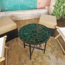 CUSTOMIZABLE Emerald Green Mosaic Table - Mosaic Table Art - Mid Century Mosaic Table