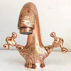 Handcrafted Copper Finish Bathroom Sink Faucet, Powder Room Copper faucet, Bathroom Vessel Sink Faucet, Farmhouse Bathroom Faucet