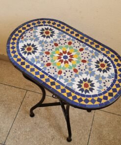CUSTOMIZABLE Oval Mosaic Table - Crafts Mosaic Table - Mosaic Table Art - Mid Century Zellige Table