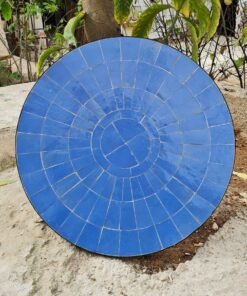 Custom Natural Blue Zellige Color Table TOP - Mid Century Modern Outdoor Patio Furniture Table Top - Outdoor Zellije Table