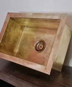 20" x 17" x 10" Solid Brass Sink - Unlacquered Brass Kitchen Sink