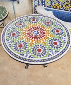 Large Custom Made Moorish Zellige Table - Outdoor Zellije Table