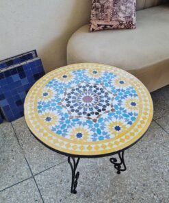 CUSTOMIZABLE Mid Century Modern Mosaic Table - Mosaic Table Art - Outdoor Indoor Zellige Table