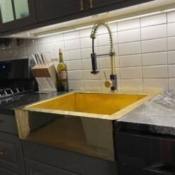 Brass 16" x 16" x 7" Farmhouse Sink - Farmhouse Brass Sink - Farmhouse Bar Sink - Brass Kitchen Sink - Custom Made