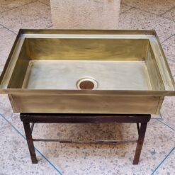 Unlacquered Handmade Moroccan Brass Kitchen Sink With Customizable Sizes