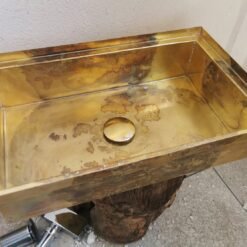 Handmade Brass Bathroom Sink - 18" x 10" x 5"