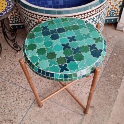Custom Made Emerald Green Zellige Color Table - Outdoor Zellije Table