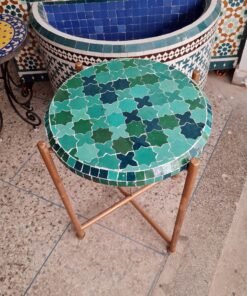 Custom Made Emerald Green Zellige Color Table - Outdoor Zellije Table
