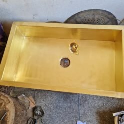 Unlacquered Handmade Moroccan Brass Kitchen Sink With Customizable Sizes