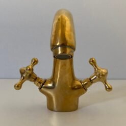Handmade Moroccan Unlacquered Brass Bathroom Faucet