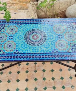 Custom Rectangular Mosaic Table - Crafts Zellige Mosaic Table - Table Art - Mid Century Zellije Table - Handmade - GIFT