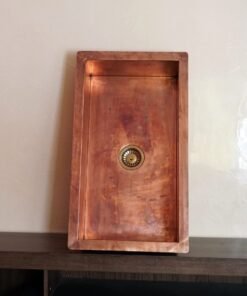 Custom Made 12" x 14" x 8" Under mount Copper Sink With Copper Drain