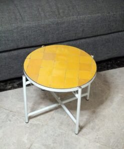 Golden Yellow Mosaic Table - Custom Your Height and Colors - Mid Century Modern Patio Table