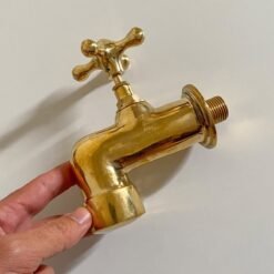 Handcrafted Brass Sink Faucet, Wall Faucet with Single Handle, Vanity Sink Wall Faucet For Bathroom, Brass Faucet For Kitchen, Outdoor Tap