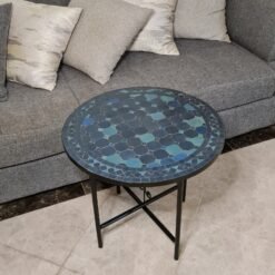 Petrol Blue Zellige Color Table TOP - Mid Century Modern Table Top - Outdoor Zellije Table