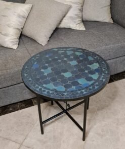 Petrol Blue Zellige Color Table TOP - Mid Century Modern Table Top - Outdoor Zellije Table