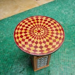 Red & Yellow Zellige Color Table TOP - Mid Century Modern - Outdoor Zellije Table