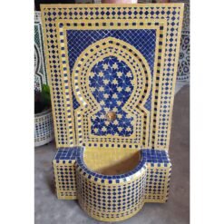 Blue water Fountain Mosaic Moroccan , Tile Fountain ,Wall mosaic fountain