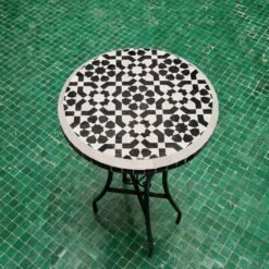 Black & White Zellige Color Table TOP - Mid Century Modern - Outdoor Zellije Table