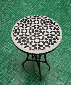 Black & White Zellige Color Table TOP - Mid Century Modern - Outdoor Zellije Table