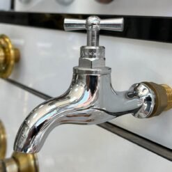 Handcrafted Small Water Tap, Chrome Silver Finish Wall Faucet, Small Water Spigot, Antique Vintage Water Faucet Garden Outdoor Bathroom wall