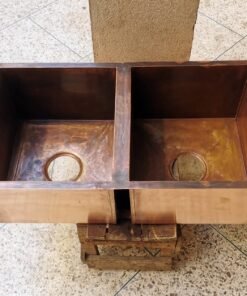 33" Oil Rubbed Bronze Finish Smooth 5050 Double Basin Copper Kitchen Sink - Copper Undermount Kitchen Sink 33" x 19" x 9"